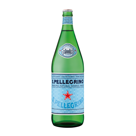 SAN PELLEGRINO agua - 12 botellas de 1 L en vidrio retornable (fianza de 4,20 € incluido en el precio)