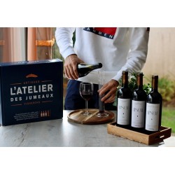 BORDEAUX Oenological BOX L'Atelier Des Jumeaux 3 bottles of Red Wine PDO Vignobles Siozard 75 cl