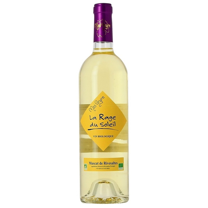 La Rage du Soleil Mas Peyre MUSCAT DE RIVESALTES Vin Blanc Doux Naturel AOC 75 cl BIO