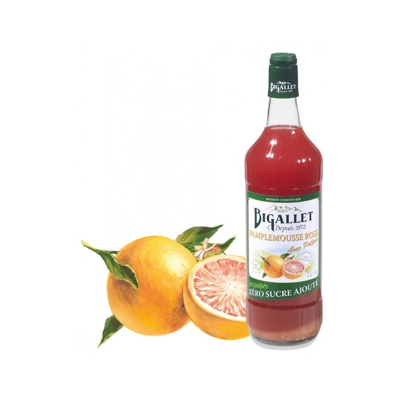 Grapefruit Syrup Pulps Sugar Free Bigallet 1 L