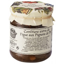 Fig jam with Bigallet pine nuts cooked in a cauldron - 250 g jar