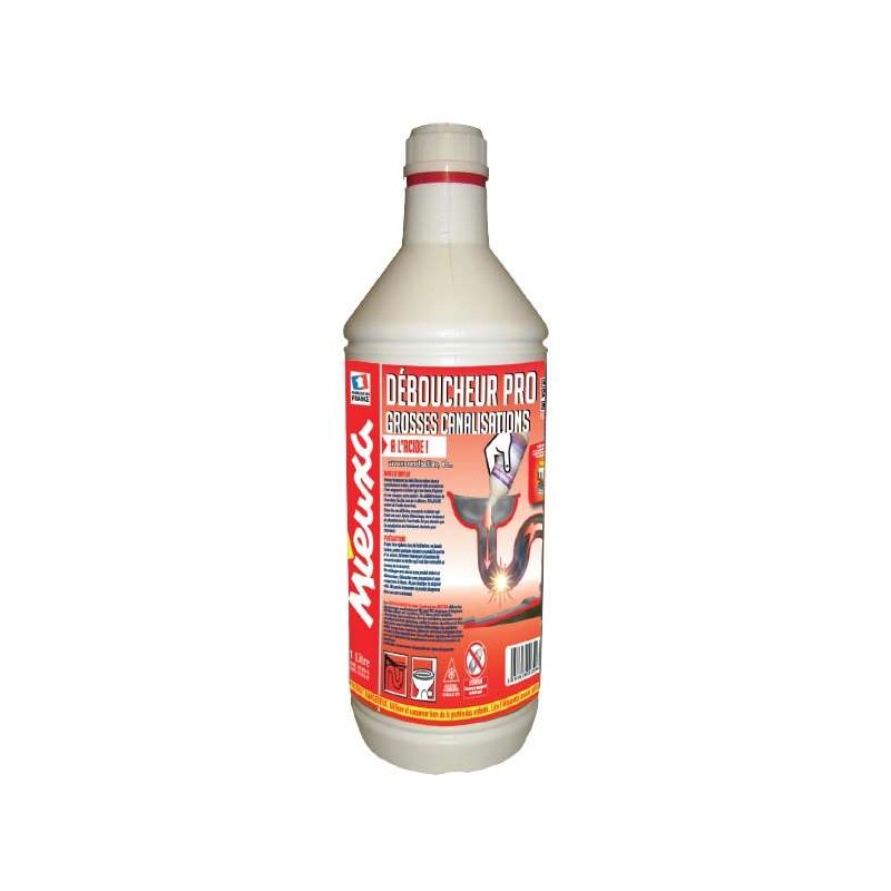 MIEUXA Soda-Entstopfer für Waschbecken, Siphons, Badewannen – 1-Liter-Flasche