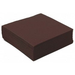 SERVILLETA cóctel CHOCOLATE en papel desechable 20 x 20 cm 2 capas doble punta - bolsa de 100
