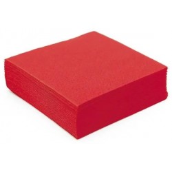 RED cocktail NAPKIN in disposable paper 20 x 20 cm 2 layers double point - the bag of 100