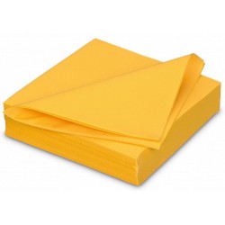 BRIGHT YELLOW TOWEL in disposable paper 38 x 38 cm Sun Ouate plain - bag of 40