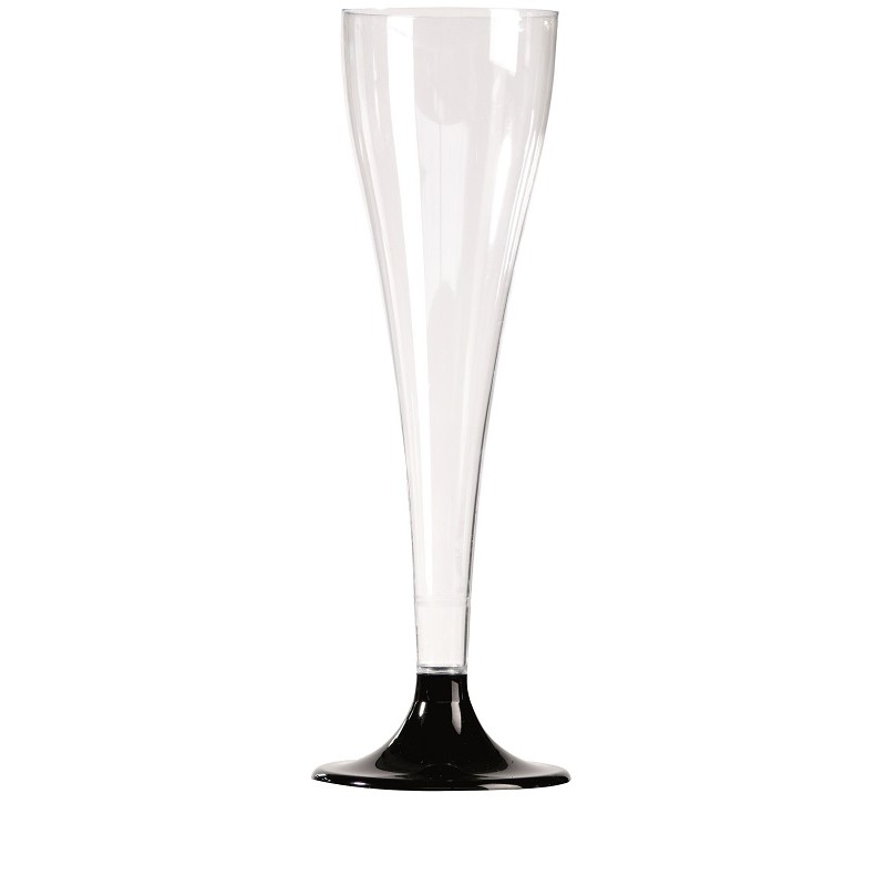 Champagne flute in black plastic 8/10 cl - les 8