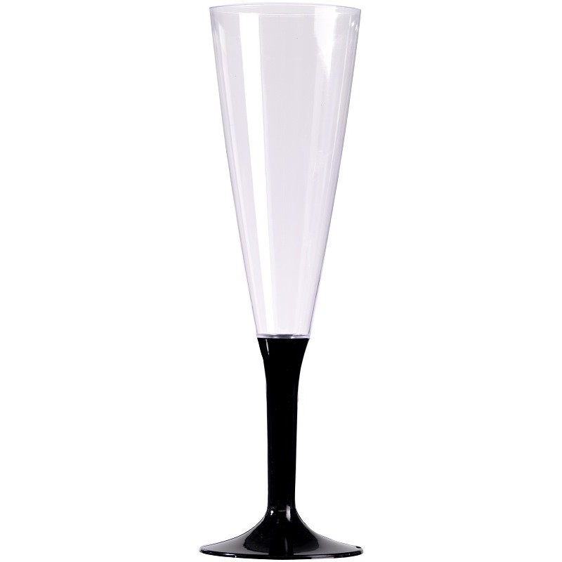 Plastik Champagner Flöte schwarze Folie 15 cl - die 10 SOURIRE DES SAVEURS,  Online Weinkeller, Lieferung