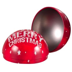 Red metal Christmas ball decorated MERRY CHRISTMAS To garnish Ø 6.8 cm