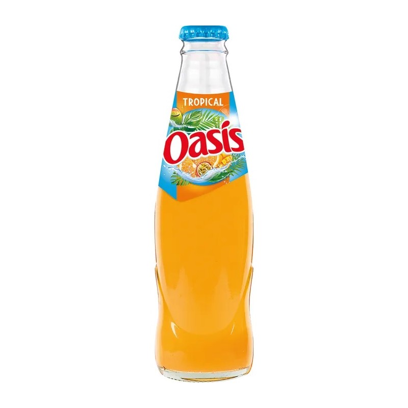 OASIS Tropical 24 bottiglie da 25 cl in vetro a rendere (cauzione di € 5,50 inclusa nel prezzo)