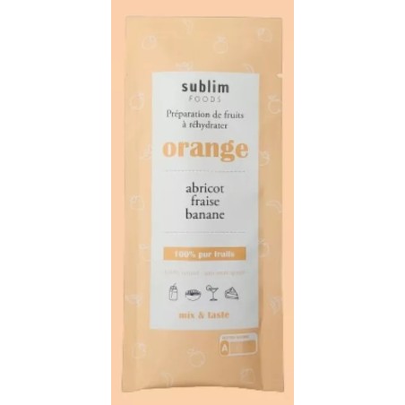 SMOOTHIES Orange 100% Apricot+Banana+Strawberry Sublim Foods France 24 gr