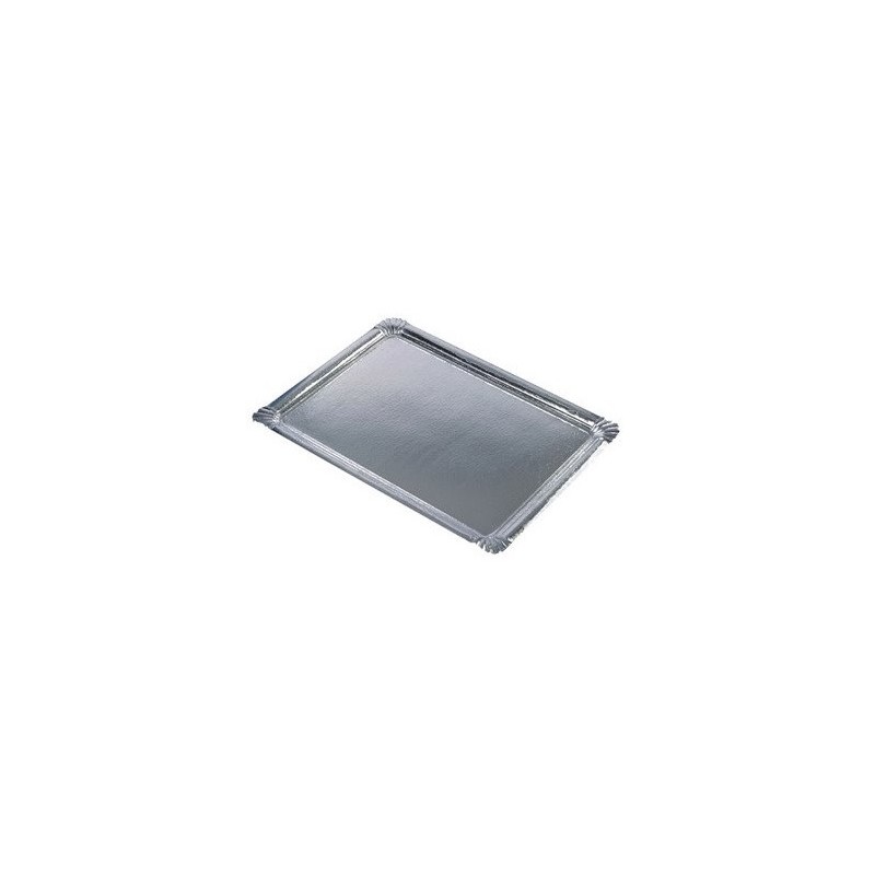 Rectangle TRAY 455 x 340 mm in silver cardboard - 10
