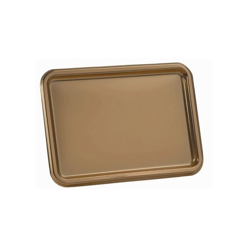 Rechteckiges TABLETT 350 x 240 mm aus wiederverwendbarem goldfarbenem Kunststoff – 2