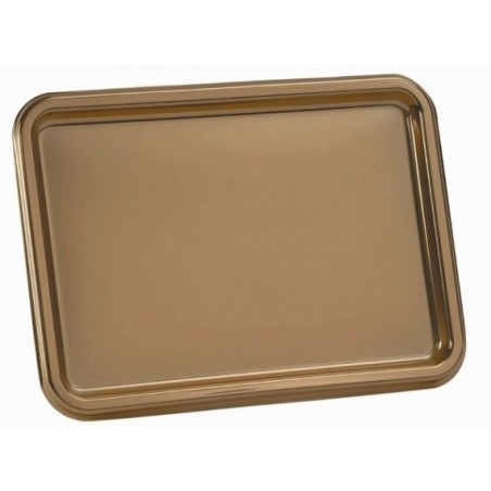Rectangular TRAY 350 x 240 mm in reusable gold plastic - 2