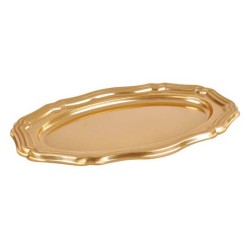 Ovales TABLETT 580 x 300 mm aus wiederverwendbarem goldfarbenem Kunststoff – 5