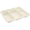 WHITE MEAL TRAY 5 compartments 30x24x4cm Cane fiber - 50