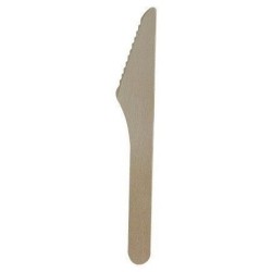 Biologisch abbaubares Holzmesser 16,5 cm – Beutel mit 100 Stück